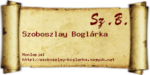 Szoboszlay Boglárka névjegykártya